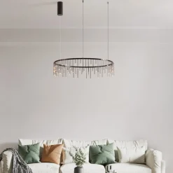 Lampadari Moderni-Selezionato da Mazzolaluce Lampadario nero stelle cadenti led per soggiorno moderno