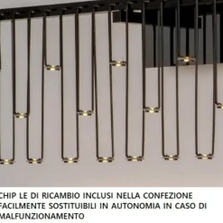 Lampadari Moderni-Selezionato da Mazzolaluce Lampadario nero stelle cadenti led per soggiorno moderno