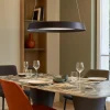 Lampadari Moderni-Selezionato da Mazzolaluce Lampadario nero tondo 45cm led 38w 2700k 3000k dimmerabile