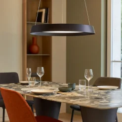 Lampadari Moderni-Selezionato da Mazzolaluce Lampadario nero tondo 45cm led 38w 2700k 3000k dimmerabile