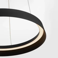 Lampadari Moderni-Selezionato da Mazzolaluce Lampadario nero tondo 45cm led 38w 2700k 3000k dimmerabile