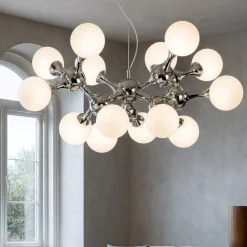 Lampadari Moderni-Ideal Lux Lampadario nodi sp15 bianco design particolare per soggiorno