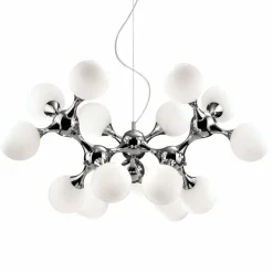 Lampadari Moderni-Ideal Lux Lampadario nodi sp15 bianco design particolare per soggiorno