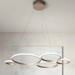 Lampadari Moderni-Ondaluce Lampadario so pois oro led 60w 3000k per soggiorno