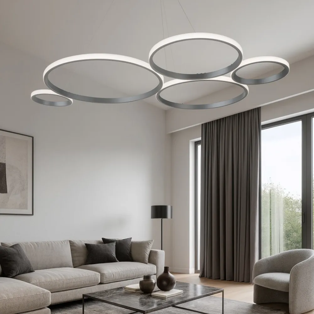 Lampadari Moderni-Ondaluce Lampadario so pois silver led 60w 3000k moderno