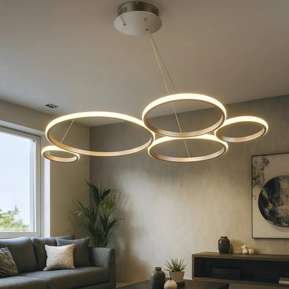 Lampadari Moderni-Ondaluce Lampadario so pois silver led 60w 3000k moderno