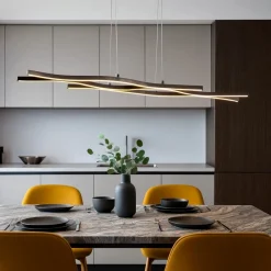 Lampadari Cucina-Selezionato da Mazzolaluce Lampadario onde per cucina led da 2300k a 4000k dimmerabile