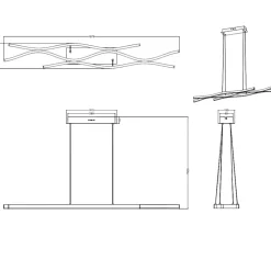 Lampadari Cucina-Selezionato da Mazzolaluce Lampadario onde per cucina led da 2300k a 4000k dimmerabile