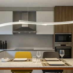 Lampadari Cucina-Vivida International Lampadario orizzontale bianco led 30w 3000k 4000k vivida hyperbola