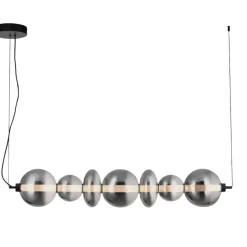 Lampadari Moderni-Selezionato da Mazzolaluce Lampadario orizzontale moderno con sfere di vetro per soggiorno