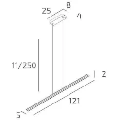Lampadari Cucina-Top Light Lampadario orizzontale per tavolo cucina oro led 42w cct malika