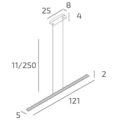 Lampadari Cucina-Top Light Lampadario orizzontale per tavolo cucina bianco 42w cct malika