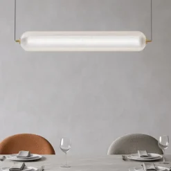 Lampadari Moderni-Selezionato da Mazzolaluce Lampadario orizzontale per tavolo sala da pranzo diffusore acrilico