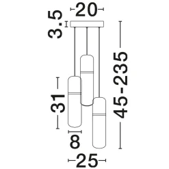 Lampadario Camera Da Letto-Selezionato da Mazzolaluce Lampadario oro con capsule pendenti in vetro ambra per camera da letto moderna