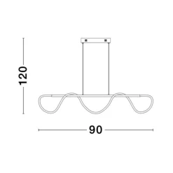 Lampadari Moderni-Selezionato da Mazzolaluce Lampadario oro design moderno da soggiorno tubo led 29w 3000k