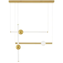 Lampadari Moderni-Selezionato da Mazzolaluce Lampadario oro design moderno per salotto led 59w 3000k