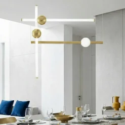 Lampadari Moderni-Selezionato da Mazzolaluce Lampadario oro design moderno per salotto led 59w 3000k