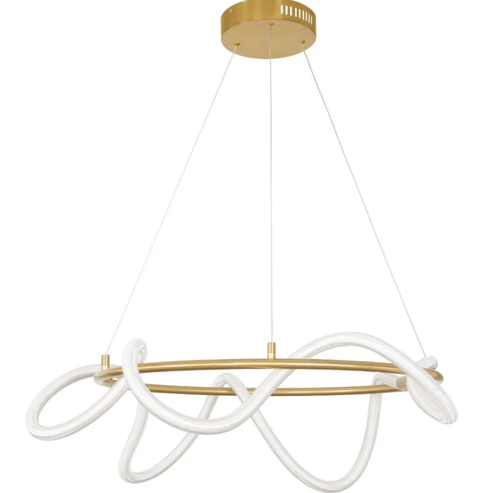 Lampadari Moderni-Selezionato da Mazzolaluce Lampadario oro design tubo led di silicone per soggiorno