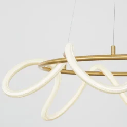 Lampadari Moderni-Selezionato da Mazzolaluce Lampadario oro design tubo led di silicone per soggiorno