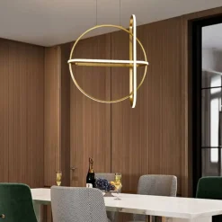 Lampadari Moderni-Selezionato da Mazzolaluce Lampadario oro led 49w 3000k design per soggiorno moderno