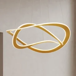 Lampadari Moderni-Selezionato da Mazzolaluce Lampadario oro led 87w 3000k dimmerabile moderna
