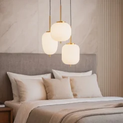 Lampadario Camera Da Letto-Selezionato da Mazzolaluce Lampadario oro 3 luci a grappolo per camera da letto