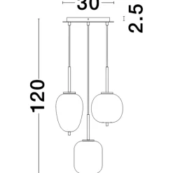 Lampadario Camera Da Letto-Selezionato da Mazzolaluce Lampadario oro 3 luci a grappolo per camera da letto