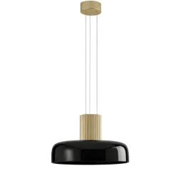 Lampadari Cucina-Fabas Luce Lampadario oro per cucina cupola vetro nero lunar