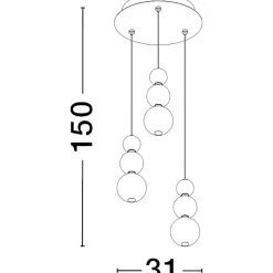 Lampadario Camera Da Letto-Selezionato da Mazzolaluce Lampadario oro perle a grappolo stanza da letto