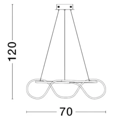 Lampadari Moderni-Selezionato da Mazzolaluce Lampadario oro per soggiorno moderno tubo led 43w 3000k