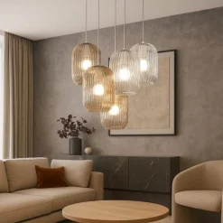 Lampadari Moderni-Top Light Lampadario oro per soggiorno vetri multicolor tender