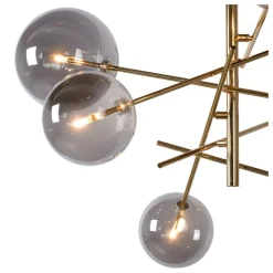 Lampadari Moderni-Selezionato da Mazzolaluce Lampadario oro sfere di vetro fume moderno per soggiorno