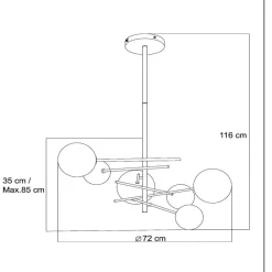 Lampadari Moderni-Selezionato da Mazzolaluce Lampadario oro sfere di vetro fume moderno per soggiorno