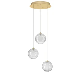 Lampadario Camera Da Letto-Selezionato da Mazzolaluce Lampadario oro sfere di vetro ondulato trasparente per camera da letto