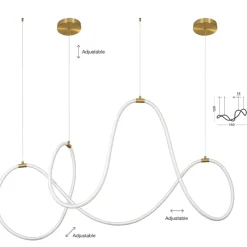 Lampadari Moderni-Selezionato da Mazzolaluce Lampadario oro tubo led silicone moderna
