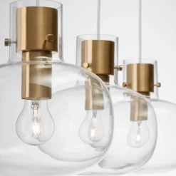 Lampadari Moderni-Selezionato da Mazzolaluce Lampadario oro vetri trasparenti da soggiorno