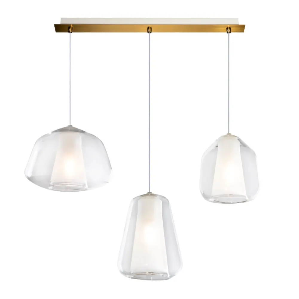Lampadari Moderni-Top Light Lampadario oro vetri trasparenti per soggiorno toplight