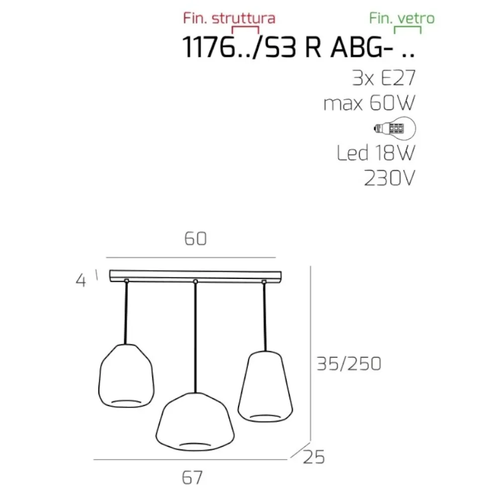 Lampadari Moderni-Top Light Lampadario oro vetri trasparenti per soggiorno toplight