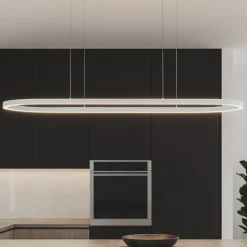 Lampadari Cucina-Selezionato da Mazzolaluce Lampadario ovale bianco led per isola penisola cucina moderna