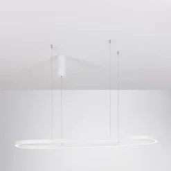 Lampadari Cucina-Selezionato da Mazzolaluce Lampadario ovale bianco led per isola penisola cucina moderna