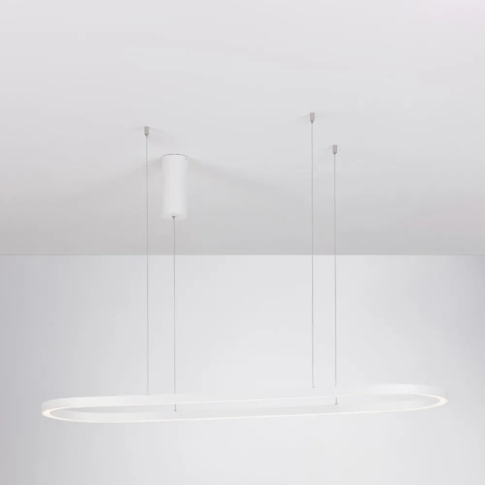 Lampadari Cucina-Selezionato da Mazzolaluce Lampadario ovale bianco led per isola penisola cucina moderna