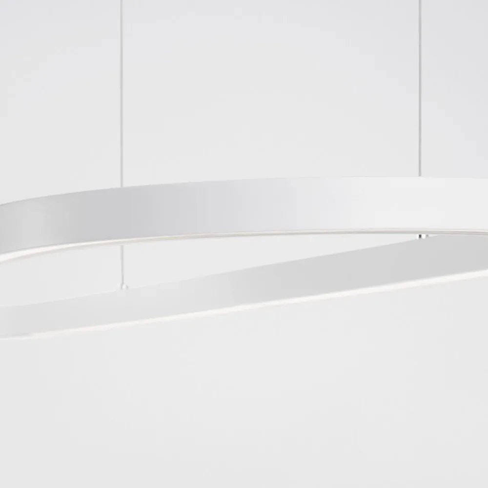 Lampadari Cucina-Selezionato da Mazzolaluce Lampadario ovale bianco led per isola penisola cucina moderna