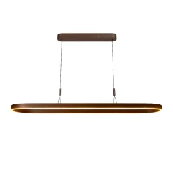Lampadari Moderni-Selezionato da Mazzolaluce Lampadario ovale moderno marrone led dimmerabile per soggiorno
