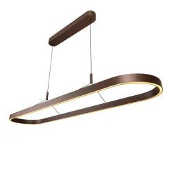 Lampadari Moderni-Selezionato da Mazzolaluce Lampadario ovale moderno marrone led dimmerabile per soggiorno