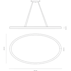 Lampadari Moderni-Vivida International Lampadario ovale moderno vivida lifering-o bronzo led 50w 3000k 4000k