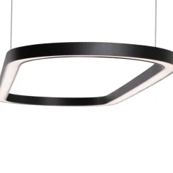 Lampadari Cucina-Selezionato da Mazzolaluce Lampadario ovale nero led 56w 3000k per isola cucina moderna