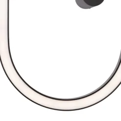 Lampadari Cucina-Selezionato da Mazzolaluce Lampadario ovale nero led 56w 3000k per isola cucina moderna