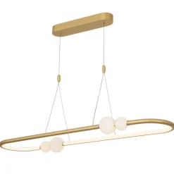 Lampadari Moderni-Selezionato da Mazzolaluce Lampadario ovale oro per soggiorno moderno