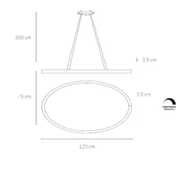 Lampadari Moderni-Vivida International Lampadario ovale sabbia moderno vivida lifering-o led 80w 3000k 4000k