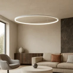 Lampadari Moderni-Vivida International Lampadario ovale titanio led 80w 3000k 4000k vivida lifering-o